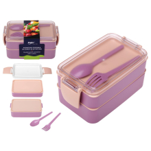 Podwójny pojemnik na lunch ze sztućcami RAVI